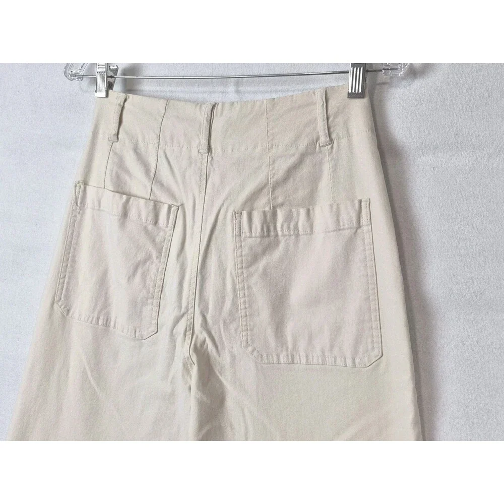 Avec Les Filles Cropped Wide Leg Pants High Rise Stretch Trousers Quiet Luxury